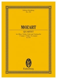 Mozart: Quartet F major KV 370 (Study Score) published by Eulenburg
